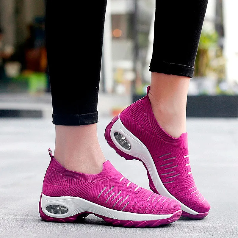 Women's air cushion elastic non-slip leisure sneakers