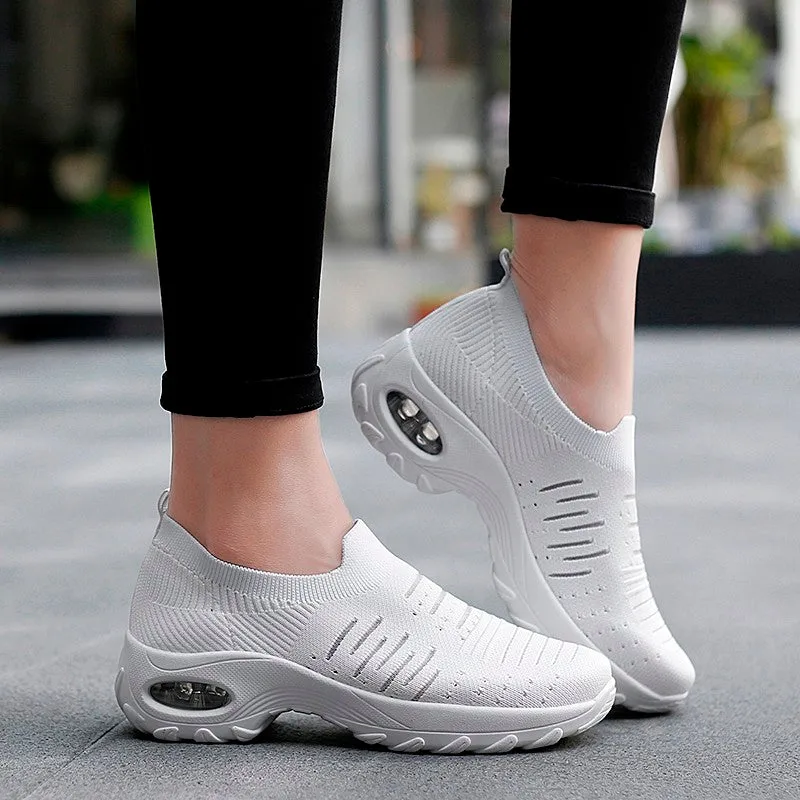 Women's air cushion elastic non-slip leisure sneakers