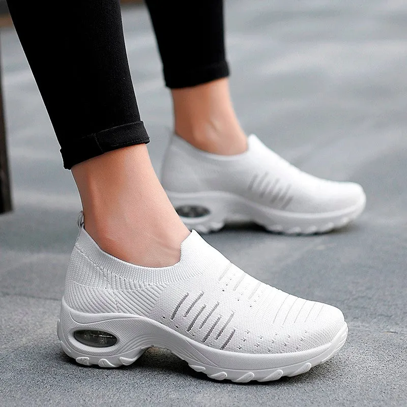 Women's air cushion elastic non-slip leisure sneakers