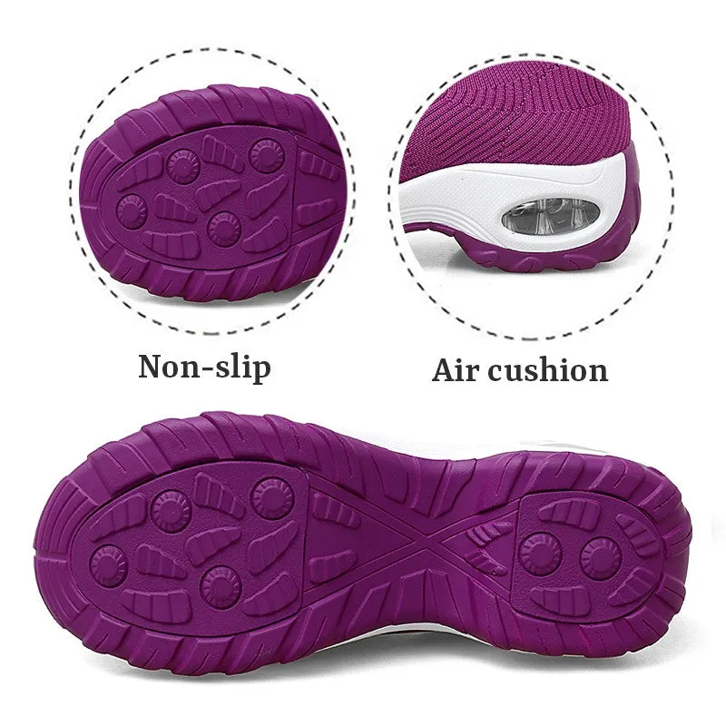 Women's air cushion elastic non-slip leisure sneakers