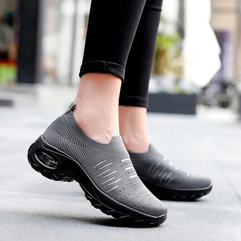 Women's air cushion elastic non-slip leisure sneakers