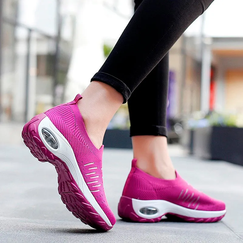 Women's air cushion elastic non-slip leisure sneakers