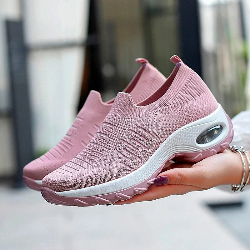 Women's air cushion elastic non-slip leisure sneakers