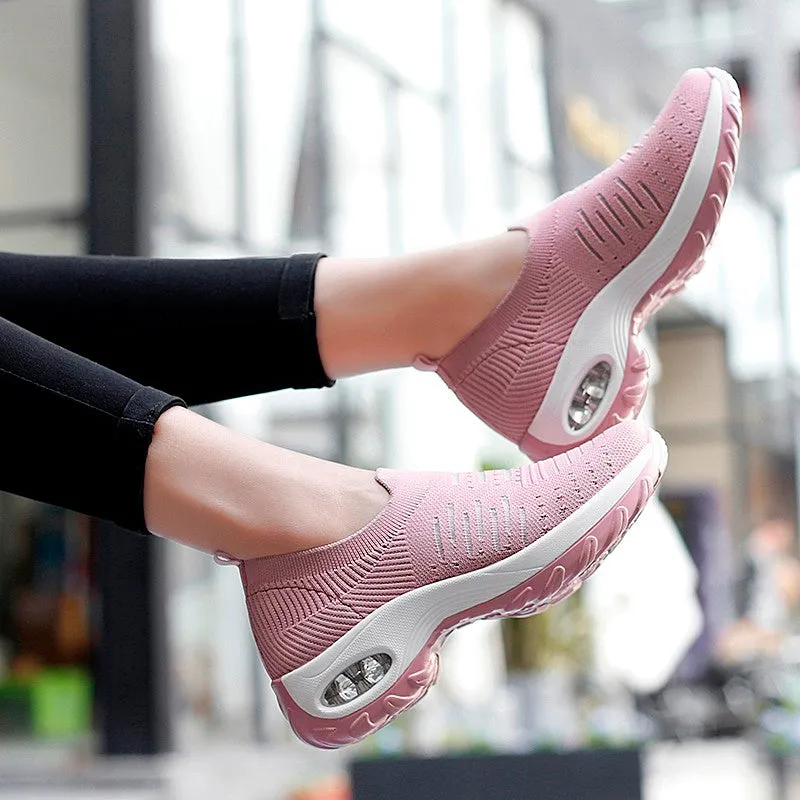 Women's air cushion elastic non-slip leisure sneakers