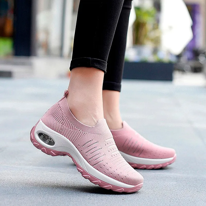 Women's air cushion elastic non-slip leisure sneakers