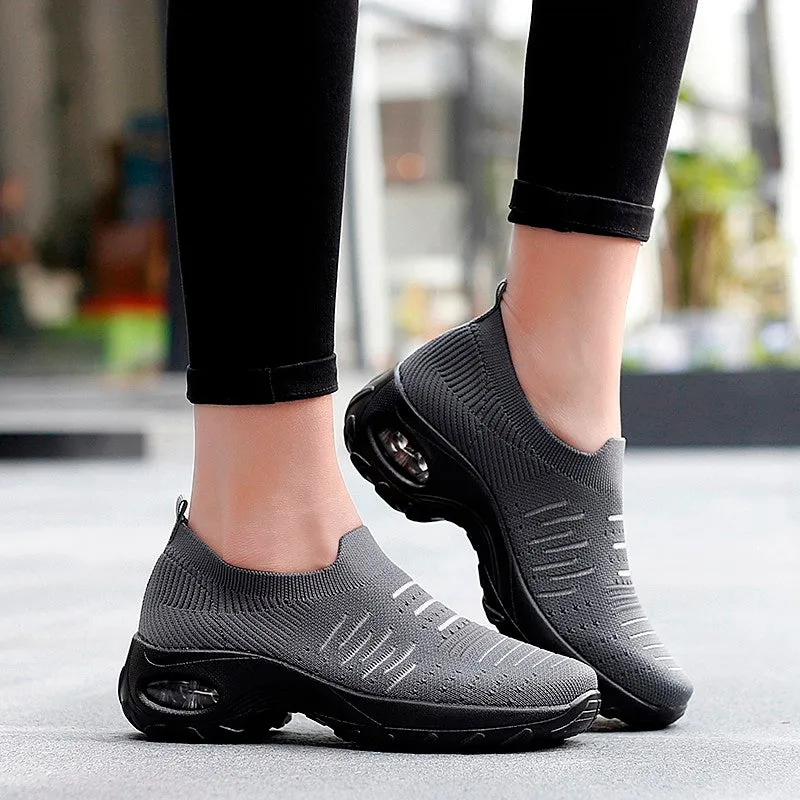 Women's air cushion elastic non-slip leisure sneakers