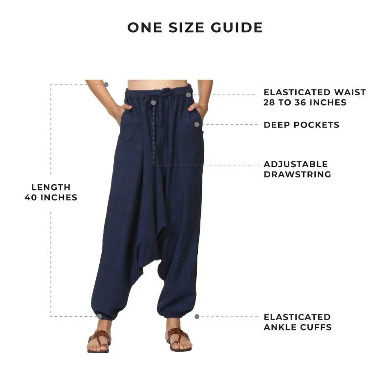 Women's Harem Pant | Dark Blue | Fits Waist Size 28" to 36"