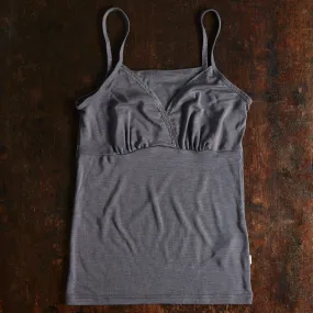 Womens Merino Wool/Silk Strap Vest - Grey